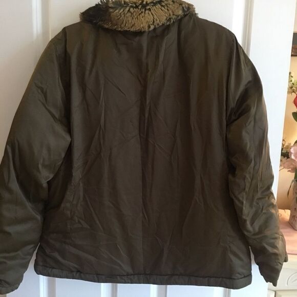 NWOT. Land’s End Brand Chocolate Brown Unquilted Puffer Jacket Size L Goosedown - Picture 5 of 8